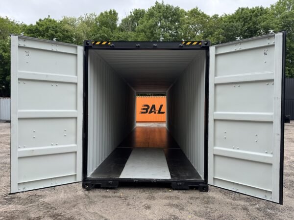 40ft High Cube Double Door Shipping Container for Sale – Black, New One-Trip