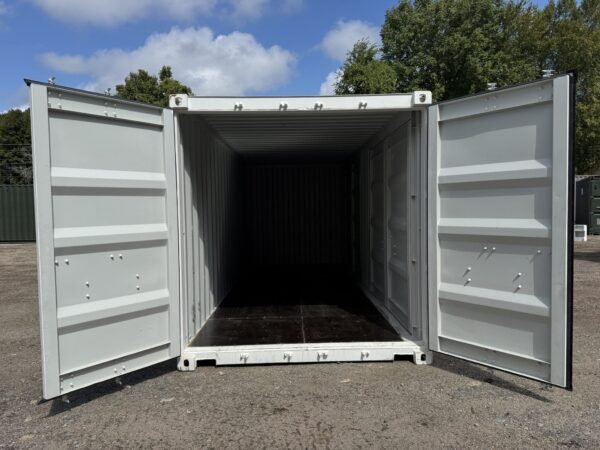 Xport Shipping Containers 20ft Shipping Container with Side Doors for Sale – White, New One-Trip