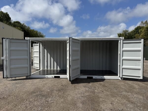 Xport Shipping Containers 20ft Shipping Container with Side Doors for Sale – White, New One-Trip