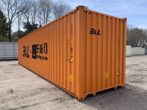 40′ x 8′ x 9.5′ Tall – 2024 *High Cube Shipping/Storage Container – Wind and Watertight – High Visibility Orange