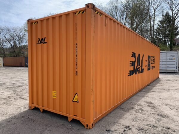 40′ x 8′ x 9.5′ Tall – 2024 *High Cube Shipping/Storage Container – Wind and Watertight – High Visibility Orange