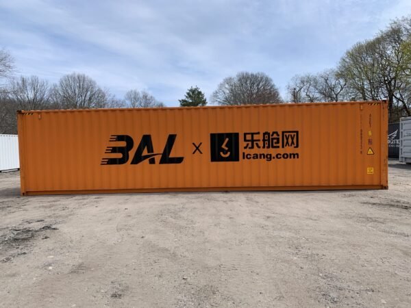 40′ x 8′ x 9.5′ Tall – 2024 *High Cube Shipping/Storage Container – Wind and Watertight – High Visibility Orange
