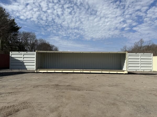 Xport Shipping Containers 40′ x 8′ x 9.5′ High Cube Open Side Shipping Container – Beige (New, One-Trip)